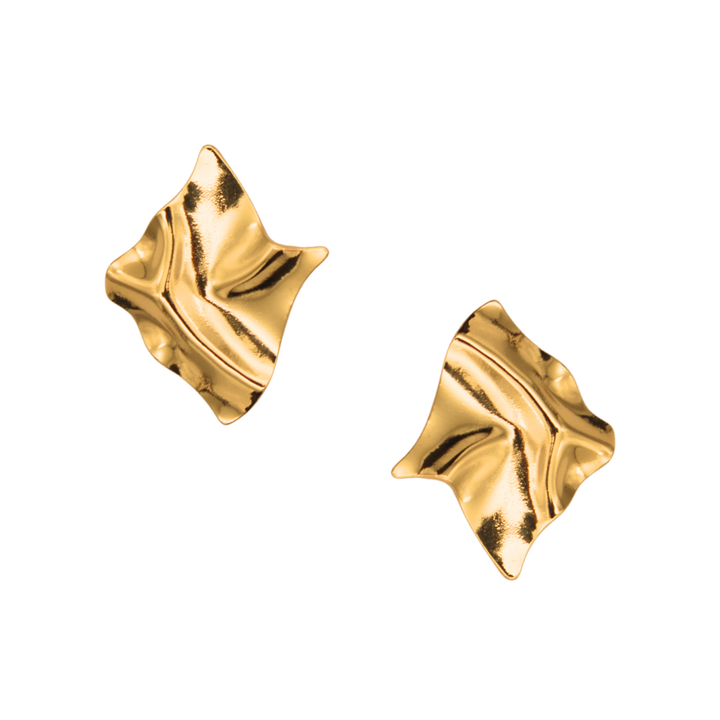 Gold Geometric Stud Earrings- Abstract Studs Earrings- Pratisona