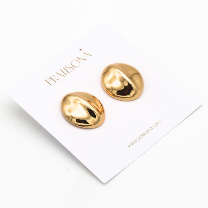 Gold Droplet Stud Earrings- Droplet Studs Earrings- Pratisona 