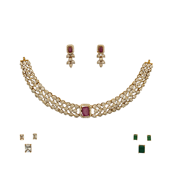 Diamond Ruby Emerald Necklace-Flexi Diamond-Pratisona