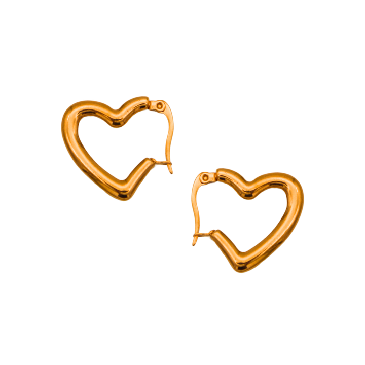 Gold Heart Earrings- Light Heart Earring- Pratisona