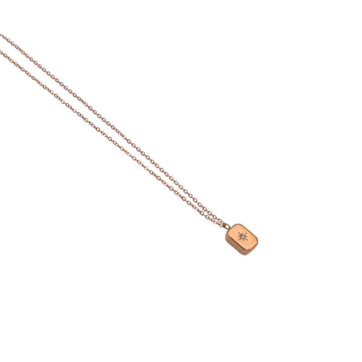 Rose Gold Star Necklace-Square Star Necklace-Pratisona 