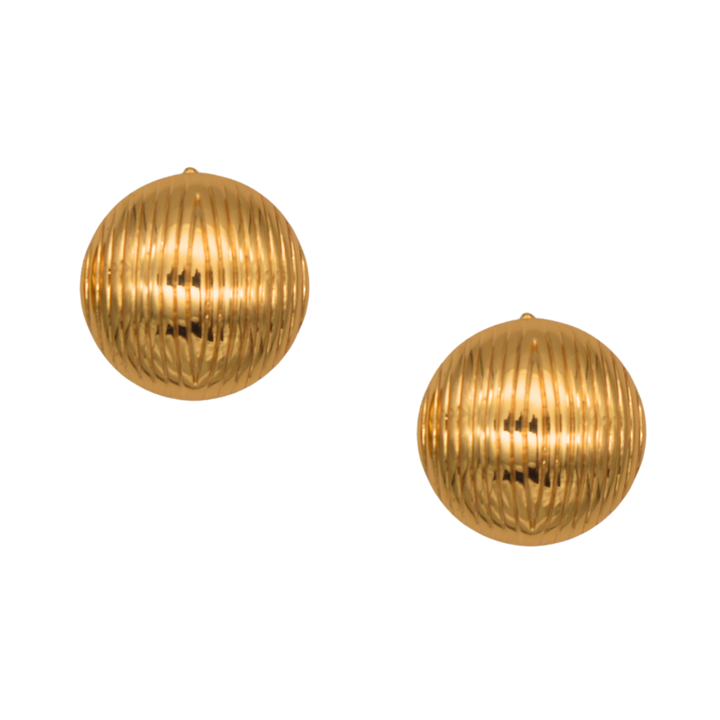 Gold Statement Stud Earrings- Statement Studs Earrings- Pratisona 