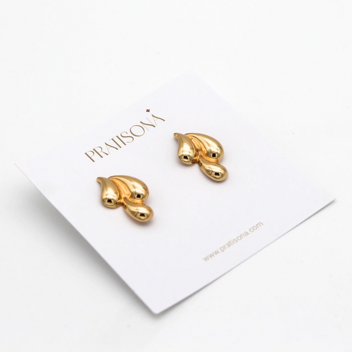 Gold Drop Earrings- Water Drops Earrings- Pratisona